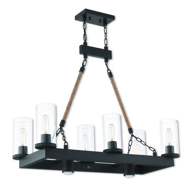 Mid. Chandeliers Glass Up by Livex Lighting ( 107 | 41066-07 Metuchen ) 