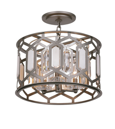 Semi-Flush Mts. Drum Shade by Minka-Lavery ( 7 | 3585-795 Hexly ) 