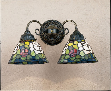 Sconces Double Glass by Meyda Tiffany ( 57 | 26604 Tiffany Rosebush ) 