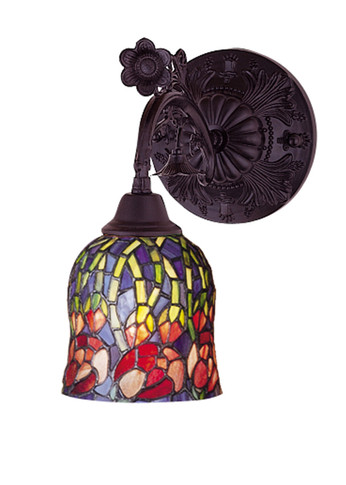 Sconces Single Glass by Meyda Tiffany ( 57 | 19019 Red Rosebud ) 