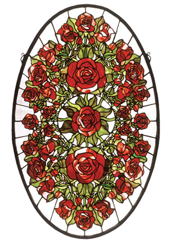 Home Accents Tiffany Windows/Wall Panels by Meyda Tiffany ( 57 | 49173 Oval Rose Garden ) 