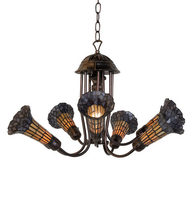 Mid. Chandeliers Glass Up by Meyda Tiffany ( 57 | 251592 Stained Glass Pond Lily ) 