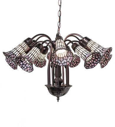 Mid. Chandeliers Glass Down by Meyda Tiffany ( 57 | 251608 Stained Glass Pond Lily ) 