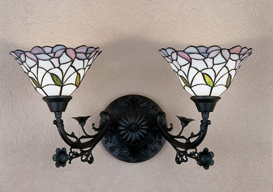 Sconces Double Glass by Meyda Tiffany ( 57 | 27391 Daffodil Bell ) 