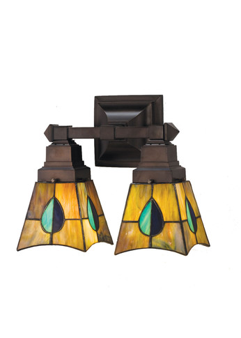 Sconces Double Glass by Meyda Tiffany ( 57 | 31230 Mackintosh Leaf ) 
