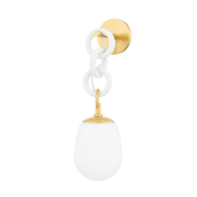 Sconces Single Glass by Mitzi ( 428 | H690101-AGB/TWH Marina ) 