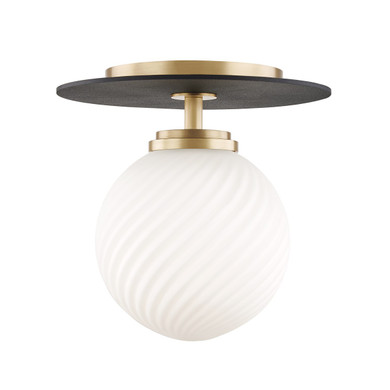 Semi-Flush Mts. Glass Down by Mitzi ( 428 | H200501S-AGB/BK Ellis ) 