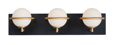 Bathroom Fixtures Three Lights by Maxim ( 16 | 21603SWBKGLD Revolve ) 