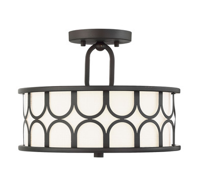 Semi-Flush Mts. Drum Shade by Meridian ( 446 | M60015ORB Msemi ) 