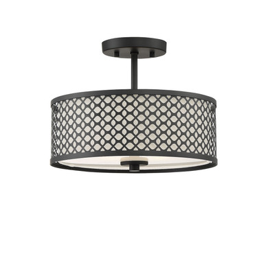 Semi-Flush Mts. Drum Shade by Meridian ( 446 | M60016MBK Msemi ) 