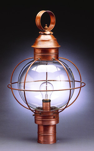Exterior Post/Pier Head by Northeast Lantern ( 196 | 2843-AB-MED-CLR Round Onion ) 