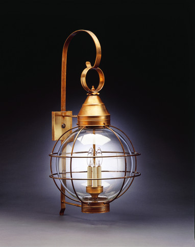 Exterior Wall Mount by Northeast Lantern ( 196 | 2861-AB-LT3-CLR Round Onion ) 