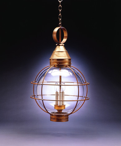 Exterior Hanging by Northeast Lantern ( 196 | 2862-AB-LT3-CLR Round Onion ) 