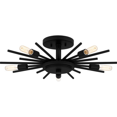 Semi-Flush Mts. Exposed Lamps by Quoizel ( 10 | QSF6158MBK Quoizel Semi-Flush Mount ) 