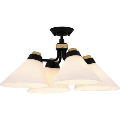 Semi-Flush Mts. Glass Down by Quoizel ( 10 | QSF6218MBK Quoizel Semi-Flush Mount ) 