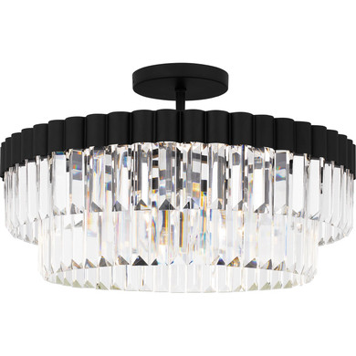 Semi-Flush Mts. Glass Down by Quoizel ( 10 | QSF6742MBK Quoizel Semi-Flush Mount ) 