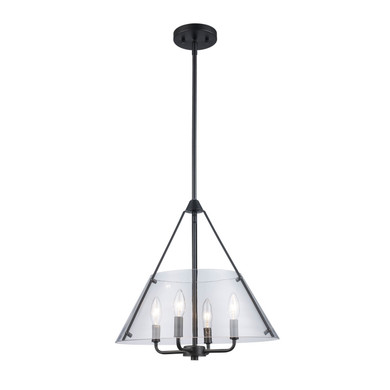 Mini Chandeliers Glass Shade by Trans Globe Imports ( 110 | 11584 BK Armani ) 