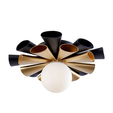 Flush Mounts Glass Down by Varaluz ( 137 | 372S01SMBFG Daphne ) 