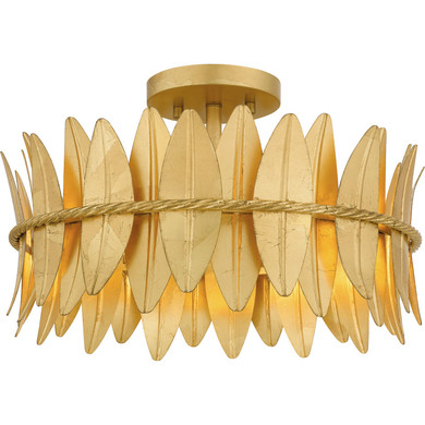 Semi-Flush Mts. Drum Shade by Quoizel ( 10 | LIZ1716GFL Liza ) 