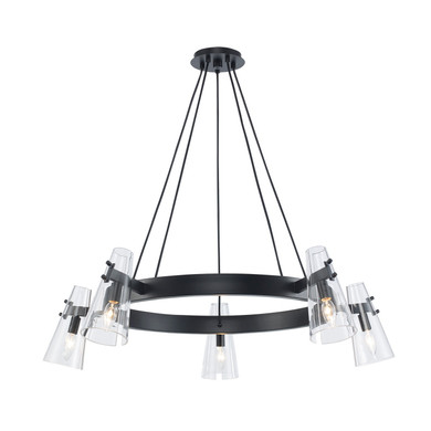 Large Chandeliers Glass Shade by Trans Globe Imports ( 110 | 11675 BK LuminaGlow ) 