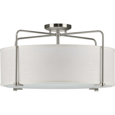 Semi-Flush Mts. Drum Shade by Progress Lighting ( 54 | P350110-009 Kempsey ) 