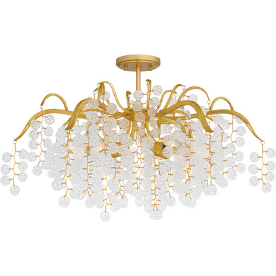 Semi-Flush Mts. Glass Down by Quoizel ( 10 | MAP1728GFL Maple ) 