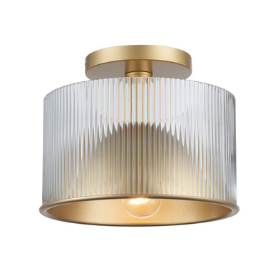 Semi-Flush Mts. Drum Shade by Trans Globe Imports ( 110 | 16241 AG Quartz Serenade ) 