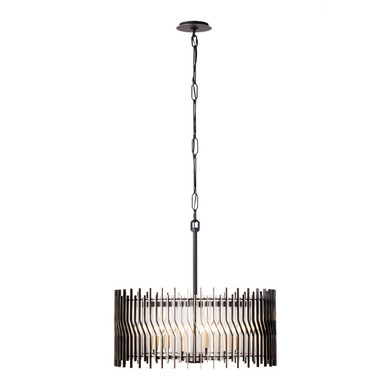 Mid. Chandeliers Glass Down by Varaluz ( 137 | 393P06MBFG Park Row ) 