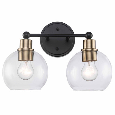Bathroom Fixtures Two Lights by Trans Globe Imports ( 110 | 22222 AG-BK ) 