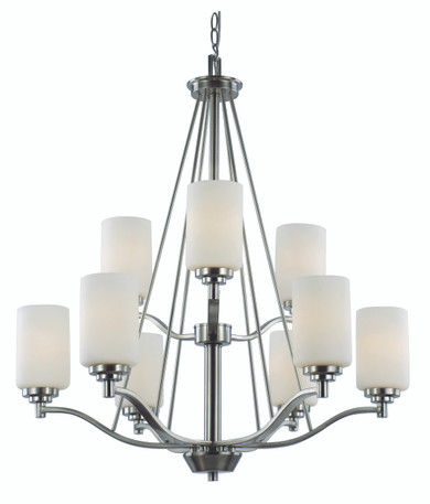 Mid. Chandeliers Glass Up by Trans Globe Imports ( 110 | 70529 BN Mod Pod ) 