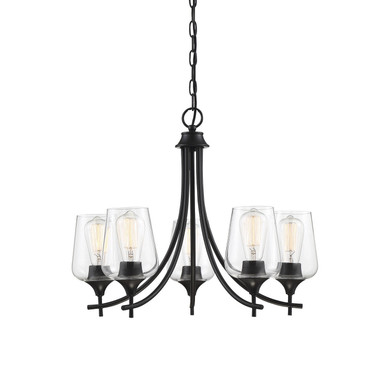 Mid. Chandeliers Glass Up by Savoy House ( 51 | 1-4032-5-BK Octave ) 
