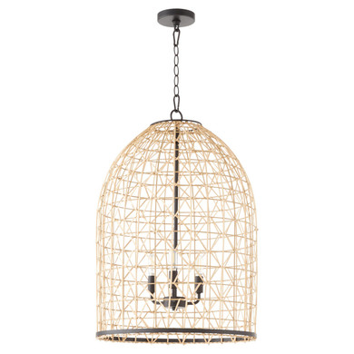 Pendants Fabric Shade by Quorum ( 19 | 6902-3-59 Rattan ) 