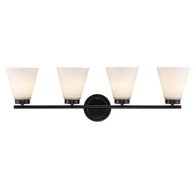 Bathroom Fixtures Four Lights by Trans Globe Imports ( 110 | 71804 BK Fifer ) 