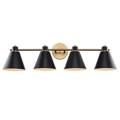 Bathroom Fixtures Four Lights by Trans Globe Imports ( 110 | 22594 AG-BK ) 