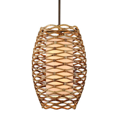 Pendants Fabric Shade by Troy Lighting ( 67 | F6746-TBZ Balboa ) 