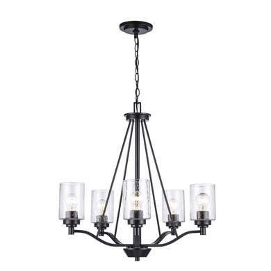 Mid. Chandeliers Glass Up by Trans Globe Imports ( 110 | 80525 BK Mod Pod ) 