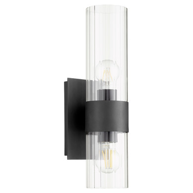 Sconces Single Glass by Quorum ( 19 | 5826-2-69 5827 Clear Fluted Wall Mounts ) 