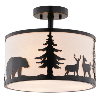 Semi-Flush Mts. Drum Shade by Vaxcel ( 63 | C0313 Acadia ) 