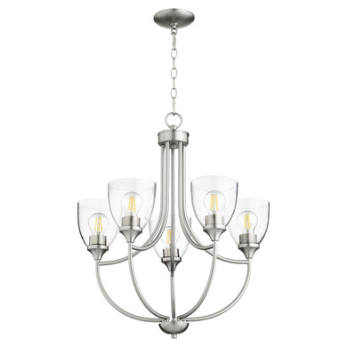 Mid. Chandeliers Glass Down by Quorum ( 19 | 6059-5-265 Enclave ) 