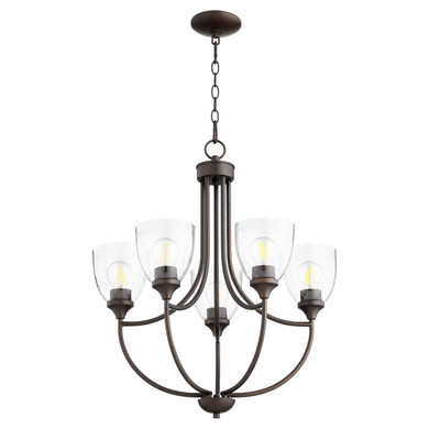 Mid. Chandeliers Glass Up by Quorum ( 19 | 6059-5-286 Enclave ) 