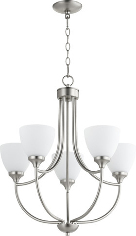 Mid. Chandeliers Glass Up by Quorum ( 19 | 6059-5-65 Enclave ) 