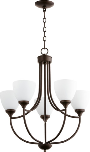 Mid. Chandeliers Glass Up by Quorum ( 19 | 6059-5-86 Enclave ) 