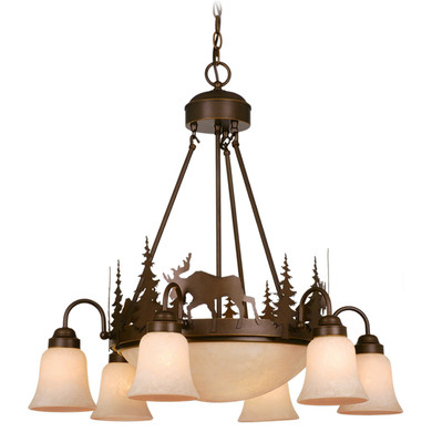 Mid. Chandeliers Glass Down by Vaxcel ( 63 | CH55606BBZ Yellowstone ) 
