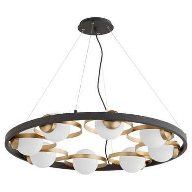 Mid. Chandeliers Glass Down by Quorum ( 19 | 606-8-6980 Nimbus ) 
