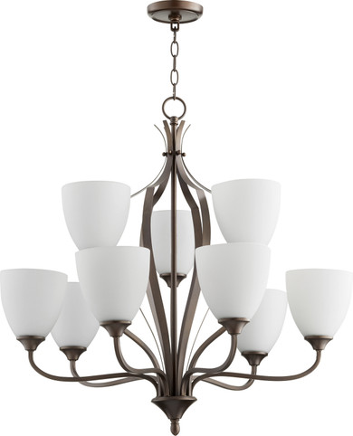 Mid. Chandeliers Glass Up by Quorum ( 19 | 6127-9-86 Jardin ) 