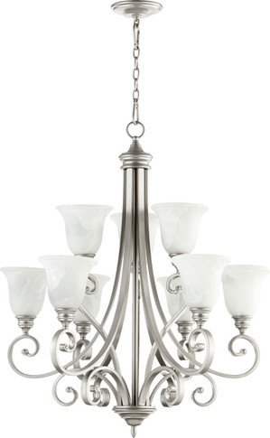 Mid. Chandeliers Glass Up by Quorum ( 19 | 6154-9-64 Bryant ) 