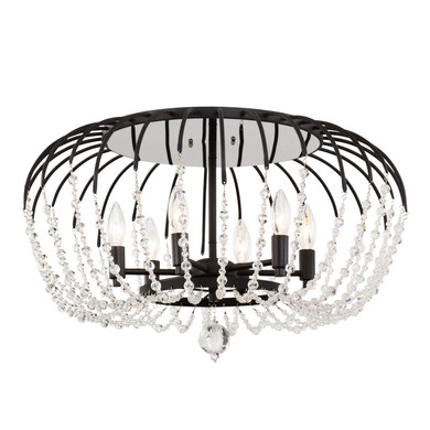Flush Mounts Cage Style by Varaluz ( 137 | 343S06MB Voliere ) 