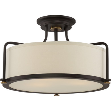 Semi-Flush Mts. Drum Shade by Quoizel ( 10 | QF1715WT Calvary ) 