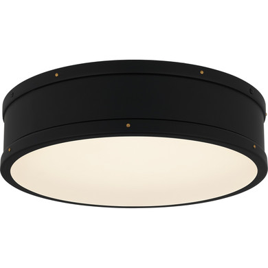 Flush Mounts Drum Shade by Quoizel ( 10 | QFL5224MBK Quoizel Flush Mount ) 