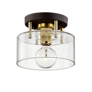 Semi-Flush Mts. Drum Shade by Troy Lighting ( 67 | C7540-BRZ/BBA Bergamot Station ) 